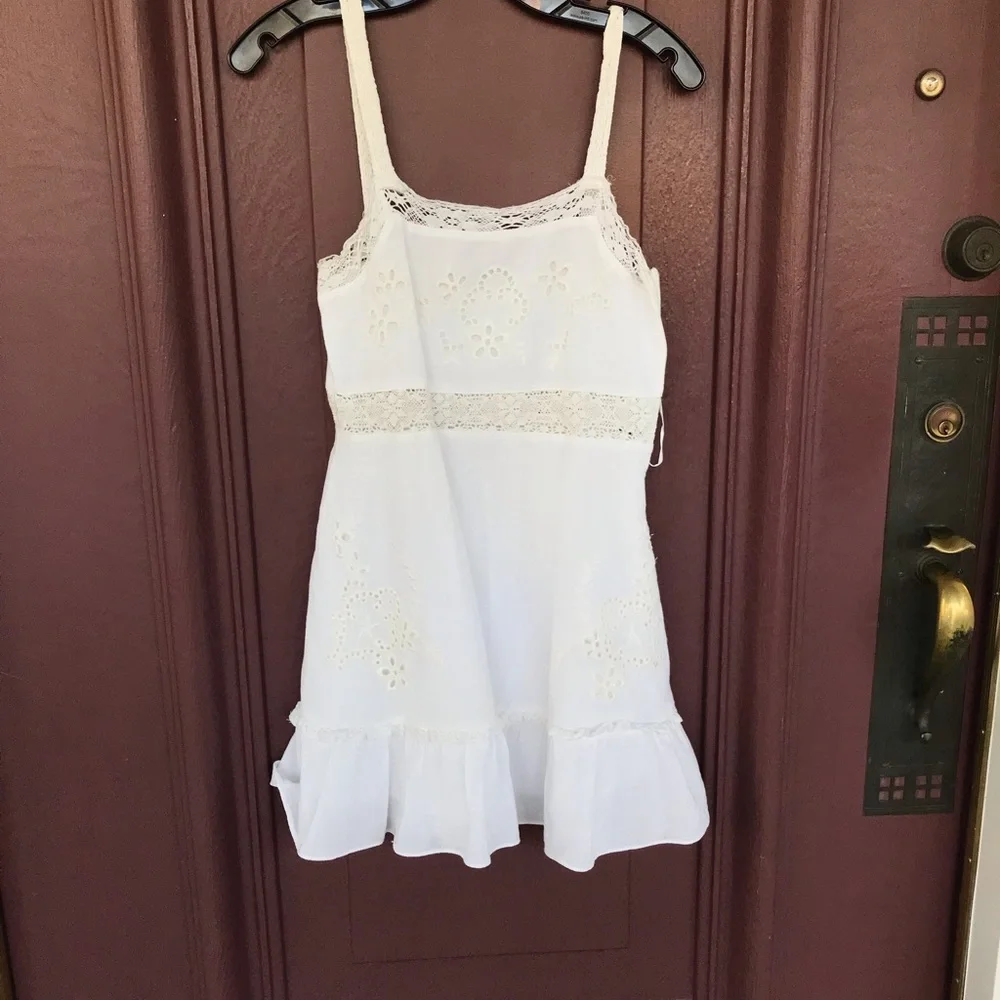 Zara Women Sz S Embroidered Dress 0881/130 White Blogger Favorite - Picture 5 of 6